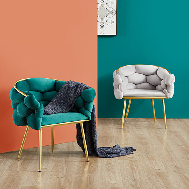 Scandinavian Style Armless Chair Solid Back Upholstered Dining Chairs