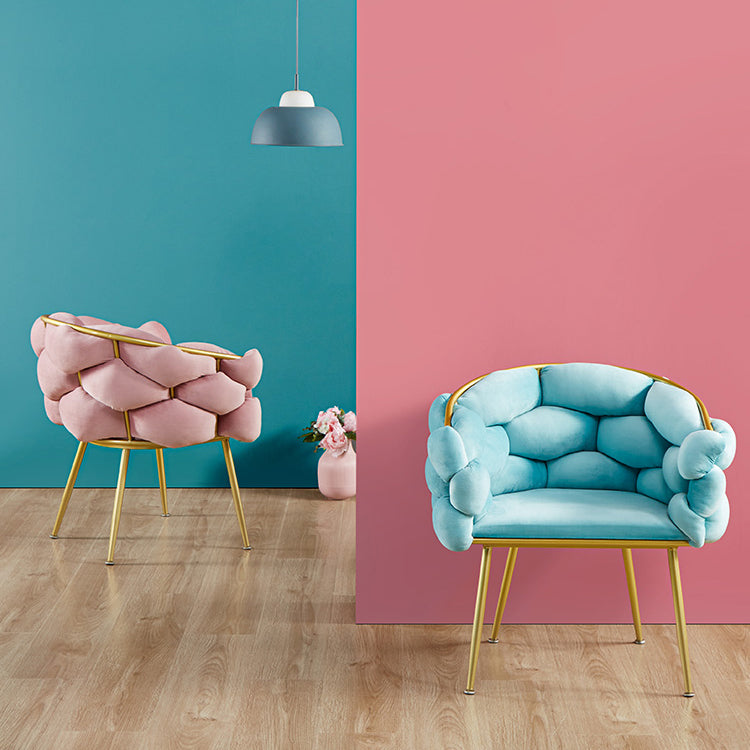 Scandinavian Style Armless Chair Solid Back Upholstered Dining Chairs