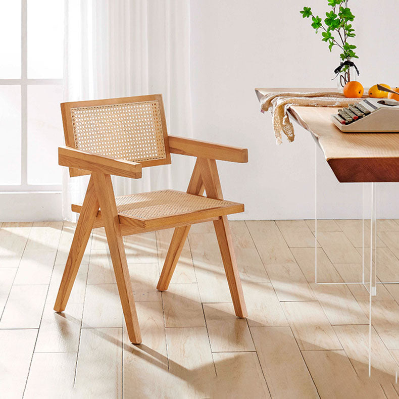 Traditional Style Dining Chair Arm Chair with Wooden Legs for Kitchen