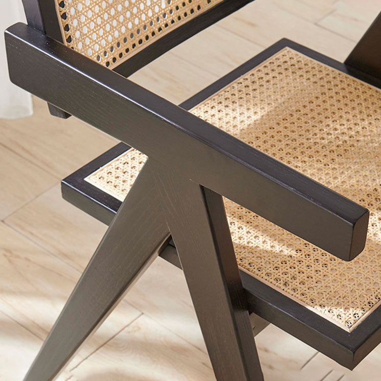 Traditional Style Dining Chair Arm Chair with Wooden Legs for Kitchen