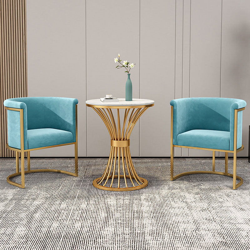 Luxury Upholstered Side Chairs Scandinavian Style Armless Solid Back Chair