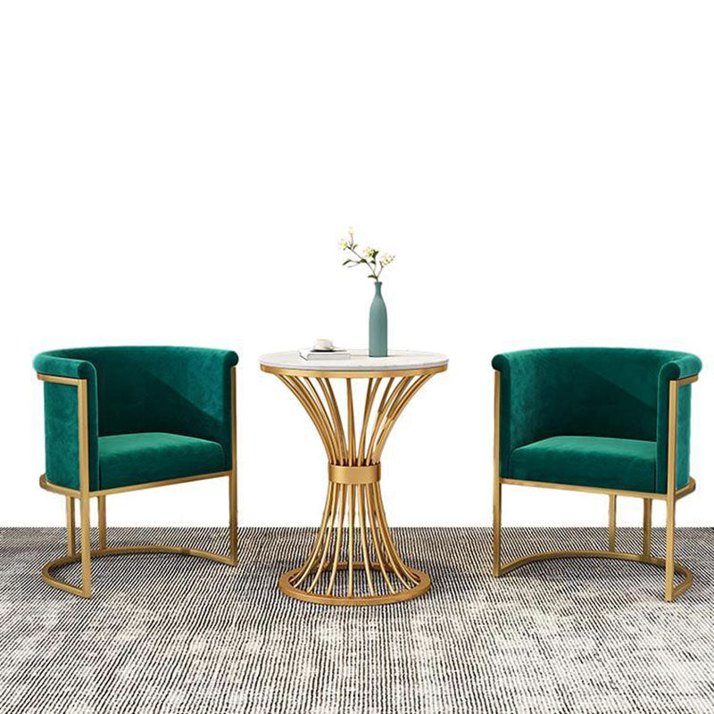 Luxury Upholstered Side Chairs Scandinavian Style Armless Solid Back Chair