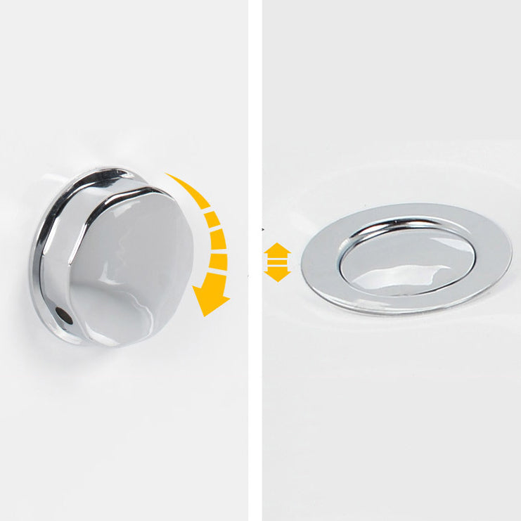 Round White Acrylic-Fiberglass Bathtub Soaking Freestanding Bath Tub
