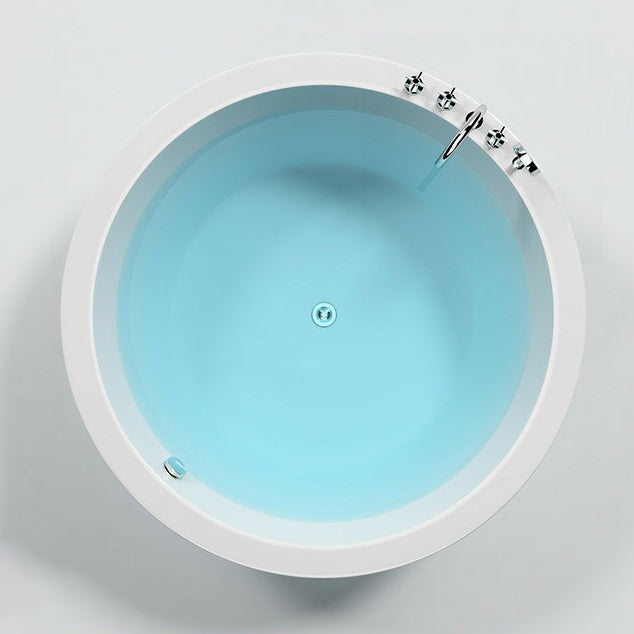 Modern Round Drop-in Bathtub Acrylic-Fiberglass Soaking/Air Bathtub