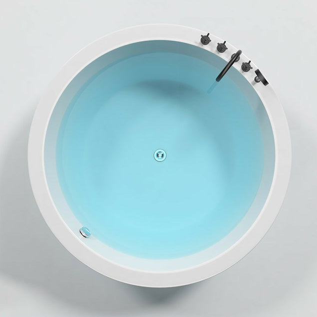 Modern Round Drop-in Bathtub Acrylic-Fiberglass Soaking/Air Bathtub