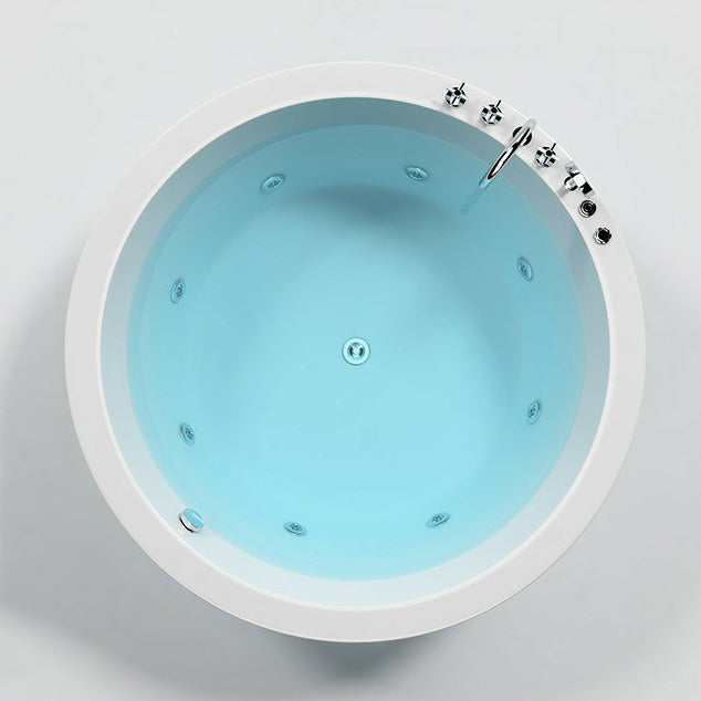 Modern Round Drop-in Bathtub Acrylic-Fiberglass Soaking/Air Bathtub