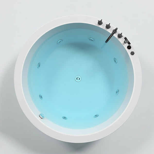 Modern Round Drop-in Bathtub Acrylic-Fiberglass Soaking/Air Bathtub