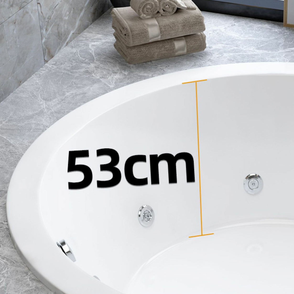 Modern Round Drop-in Bathtub Acrylic-Fiberglass Soaking/Air Bathtub