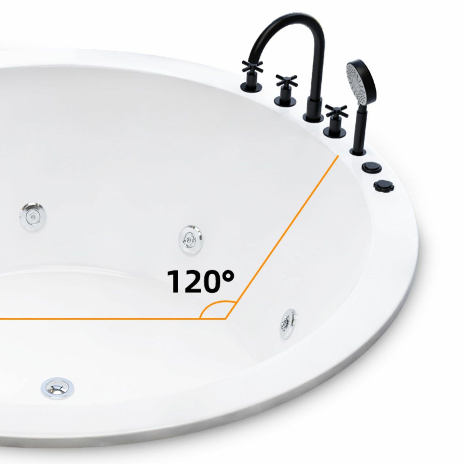 Modern Round Drop-in Bathtub Acrylic-Fiberglass Soaking/Air Bathtub