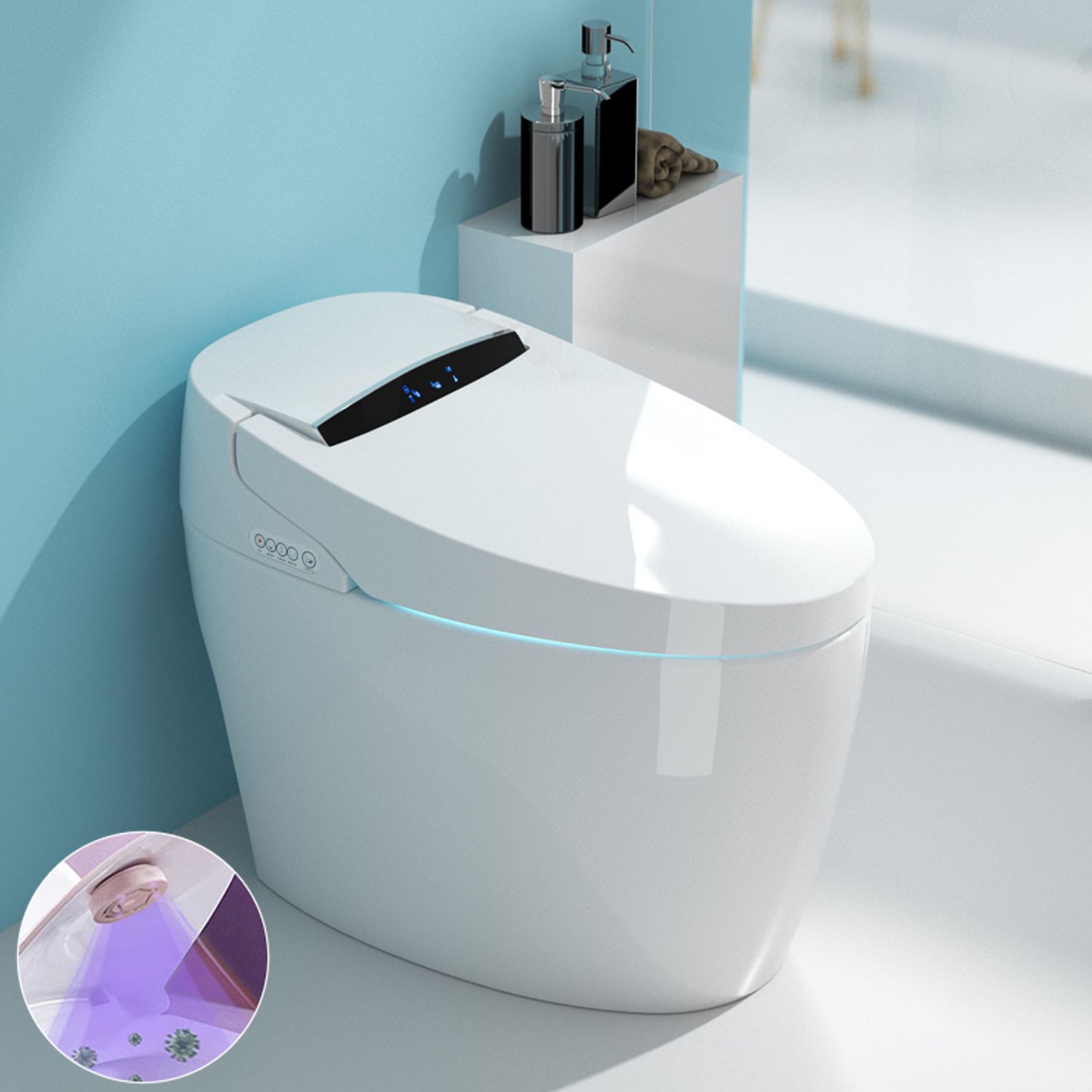 Porcelain Floor Mounted Toilet One-Piece Toilet Modern Toilet Bowl