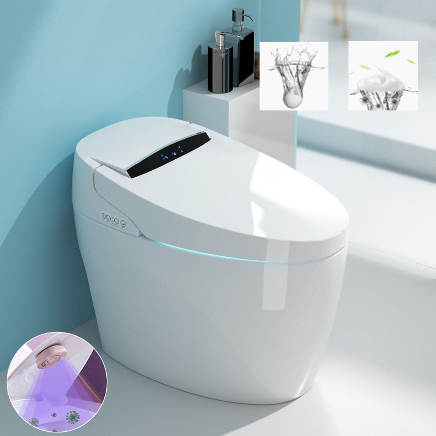 Porcelain Floor Mounted Toilet One-Piece Toilet Modern Toilet Bowl