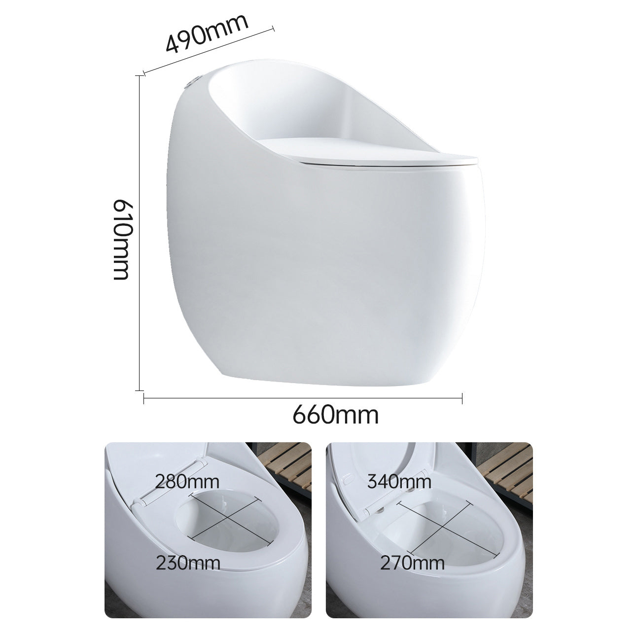 Floor Mount Flush Toilet Modern Concealed Tank One-Piece Toilet with Slow Close Seat