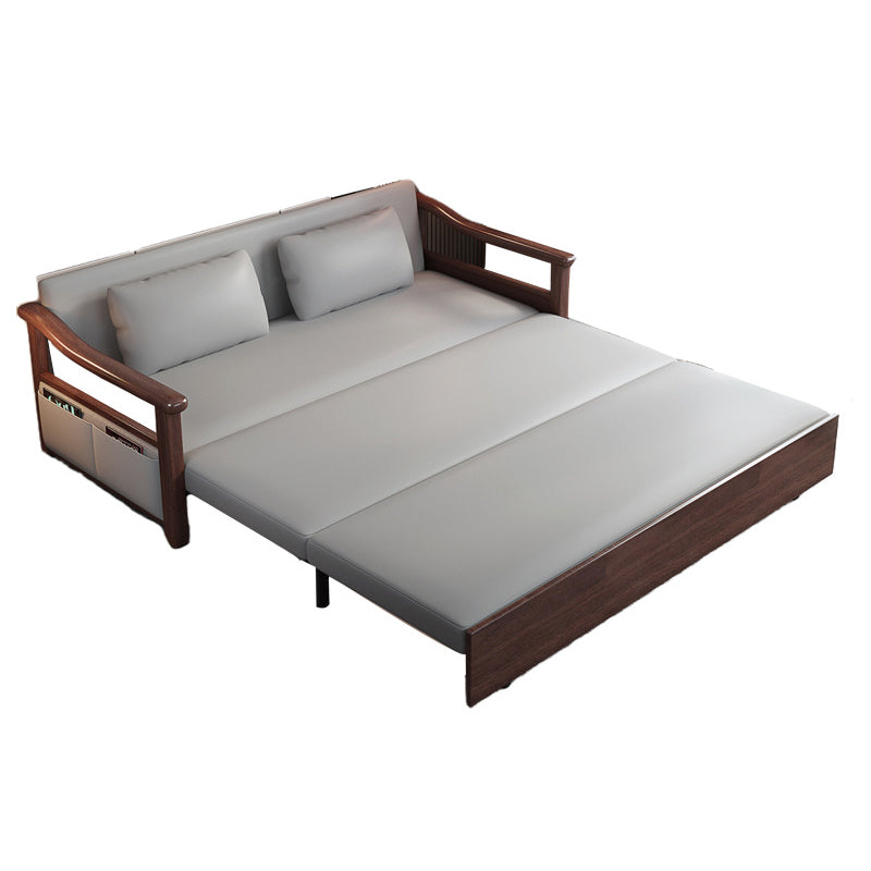 Faux leather Sofa Bed 31.49" Wide Solid Wood  Contemporary Sleeper Sofa