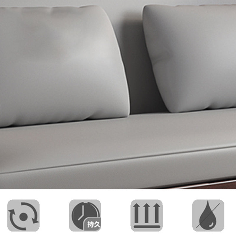 Faux leather Sofa Bed 31.49" Wide Solid Wood  Contemporary Sleeper Sofa