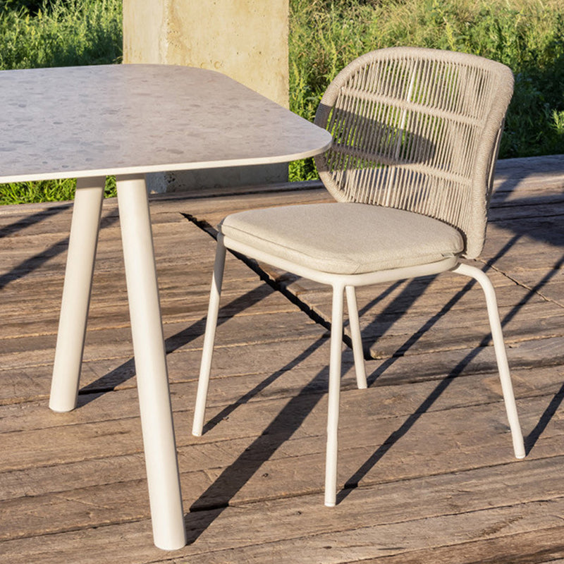 Boho Stone Dining Set 1/5/7 Piece Rectangular Dining Table Set for Outdoor