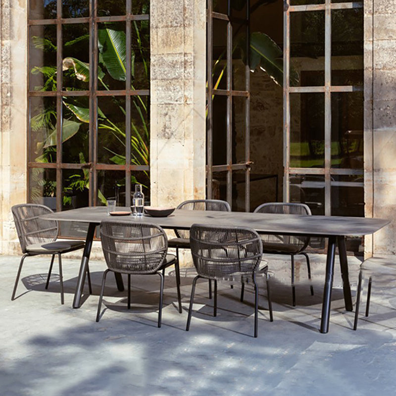 Boho Stone Dining Set 1/5/7 Piece Rectangular Dining Table Set for Outdoor