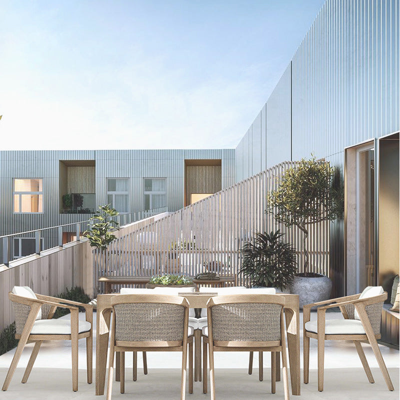 Bohemian Style Solid Wood Dining Table Set 1/7 Pieces Dining Table Set for Outdoor