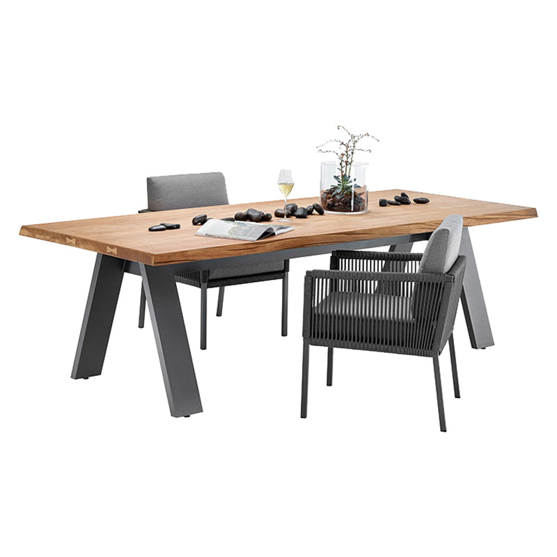 Boho Wood Dining Set 1/3/5 Pieces Rectangular Dining Table Set for Outdoor