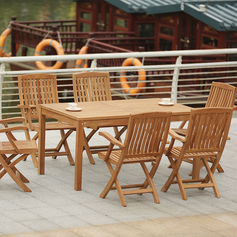 Bohemian Style Solid Wood Dining Table Set 1/5/7 Pieces Dining Table Set for Outdoor