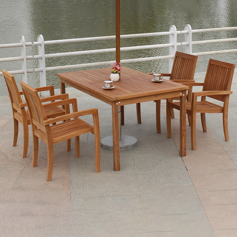 Bohemian Style Solid Wood Dining Table Set 1/5/7 Pieces Dining Table Set for Outdoor