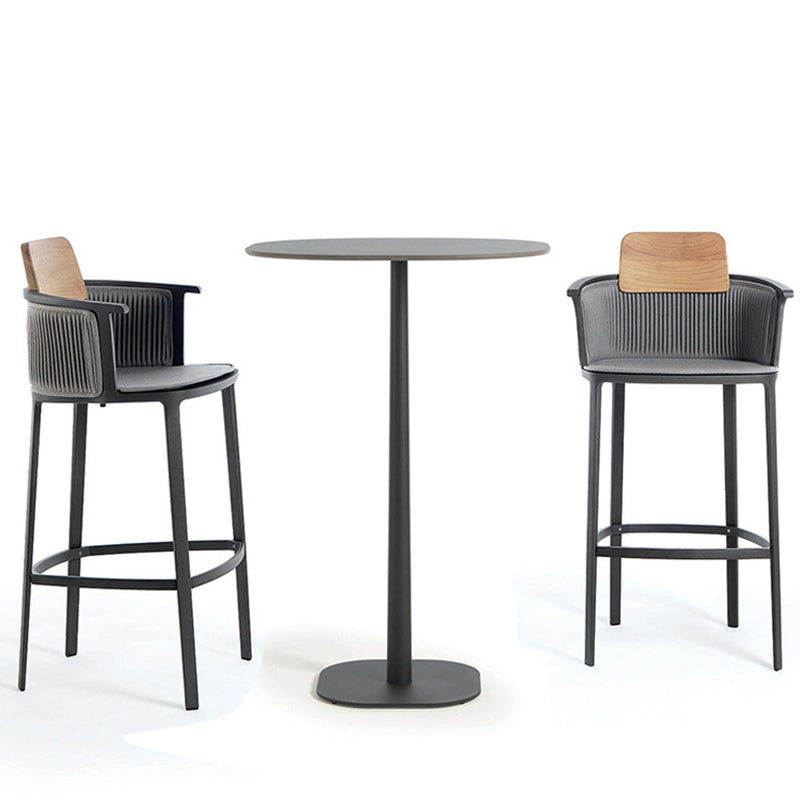 Modern Sintered Stone Top Bar Table Set 1/3 Pieces Round Counter Table Set for Outdoor
