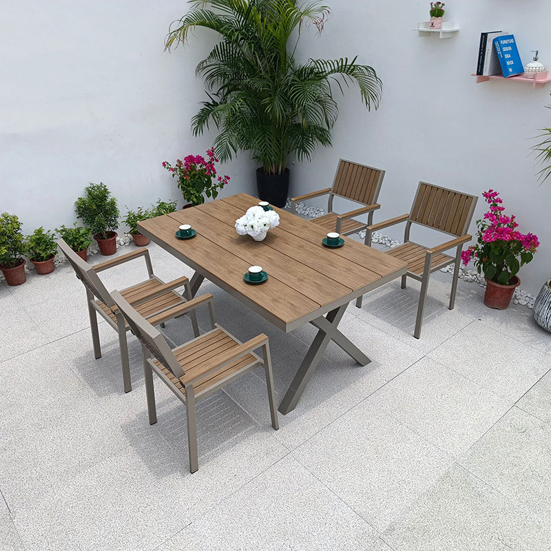 Industrial Solid Wood Dining Table Set 1/2/5 Pieces Dining Table Set for Outdoor