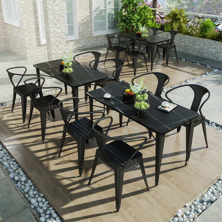 Modern Metal Dining Set 1/5 Pieces Stone Dining Table Set for Outdoor