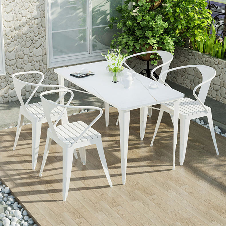 Modern Metal Dining Set 1/5 Pieces Stone Dining Table Set for Outdoor