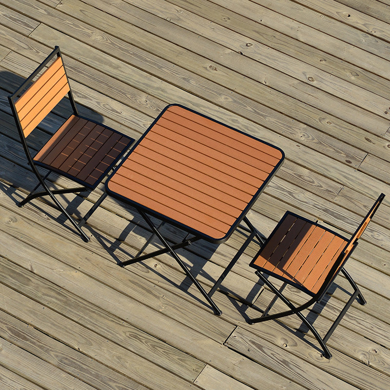 Modern 1/3 Pieces Metal Dining Set Reclaimed Wood Dining Table Set