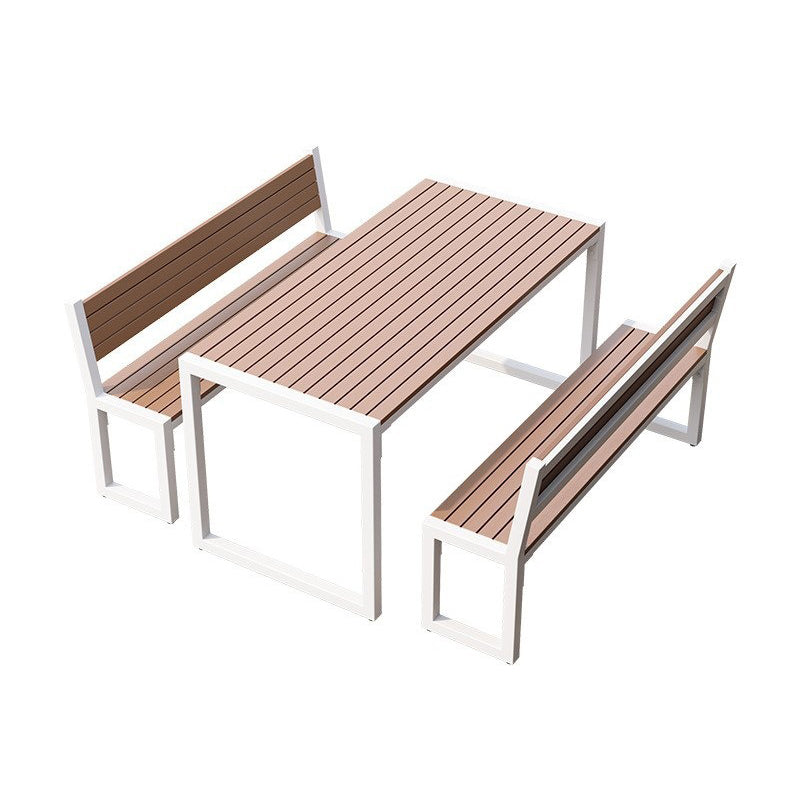 Modern Rectangular Picnic Table 1/3 Pieces Reclaimed Wood Dining Picnic Table