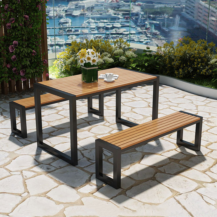 Modern Rectangular Picnic Table 1/2/3 Pieces Reclaimed Wood Dining Picnic Table Set