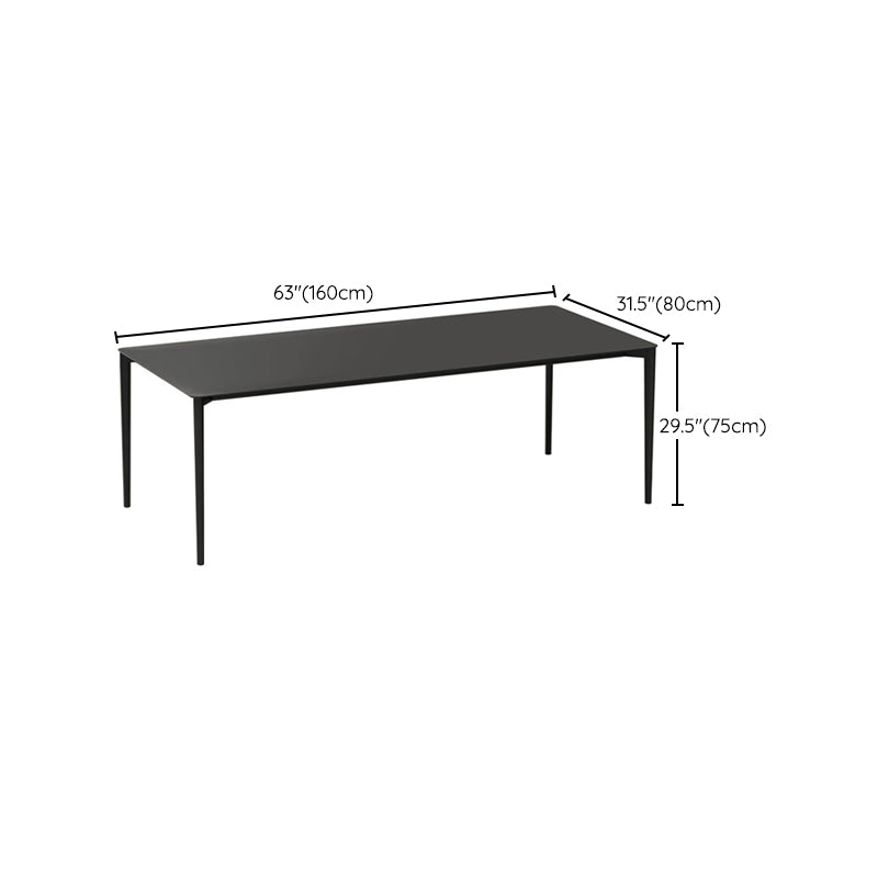 Industrial Stone Top Dining Table Set with Metal Base 1/7 Pieces Dining Set for Outdoor