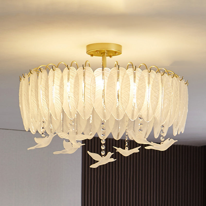 Nordic Ceiling Lamp Creative Glass Shade Flush Mount Light Fixture