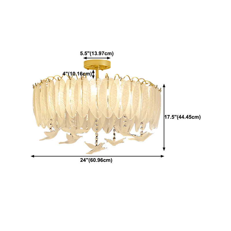 Nordic Ceiling Lamp Creative Glass Shade Flush Mount Light Fixture