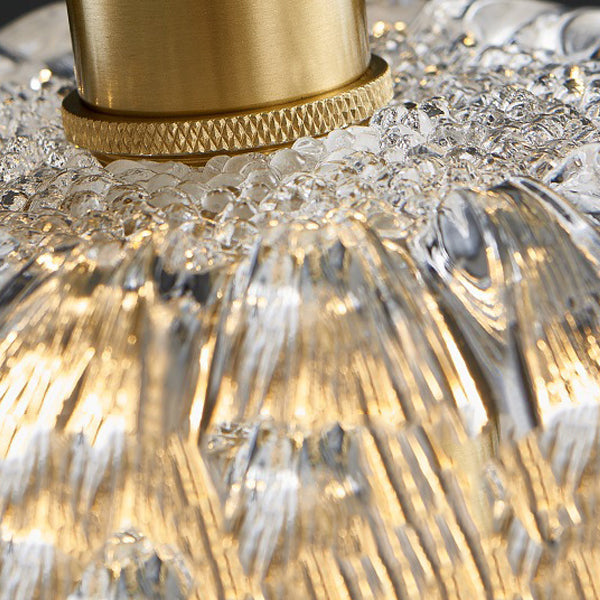 Single Golden Flush Mount Lighting Glass Ceiling Light for Living Room