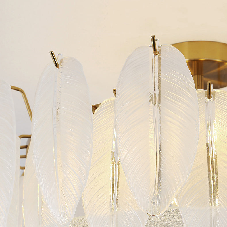 Contemporary Ceiling Lamp Household Glass Shade Flush Mount Light Fixture