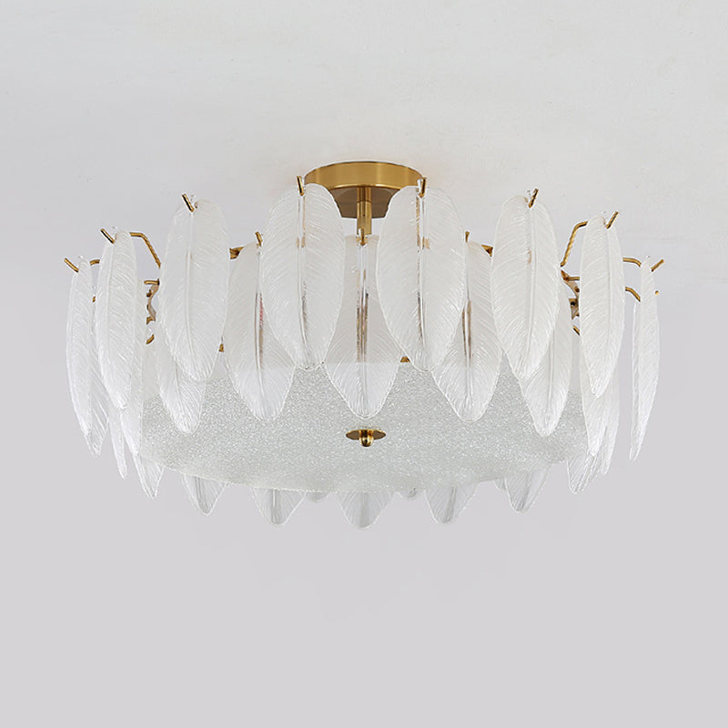 Contemporary Ceiling Lamp Household Glass Shade Flush Mount Light Fixture