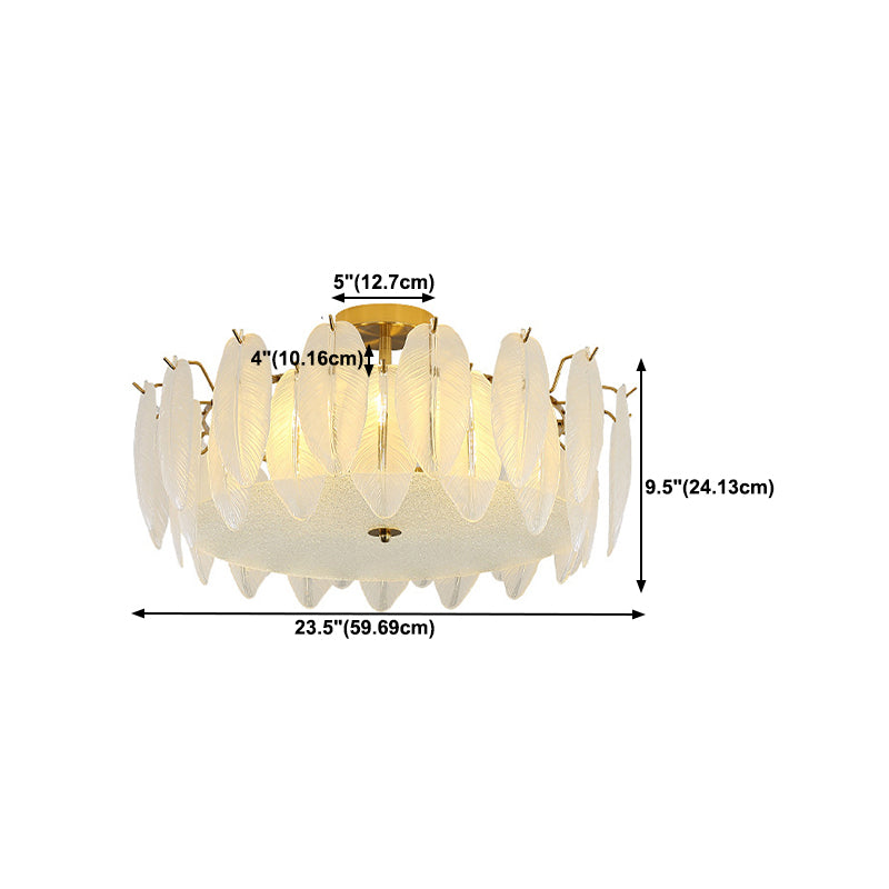 Contemporary Ceiling Lamp Household Glass Shade Flush Mount Light Fixture
