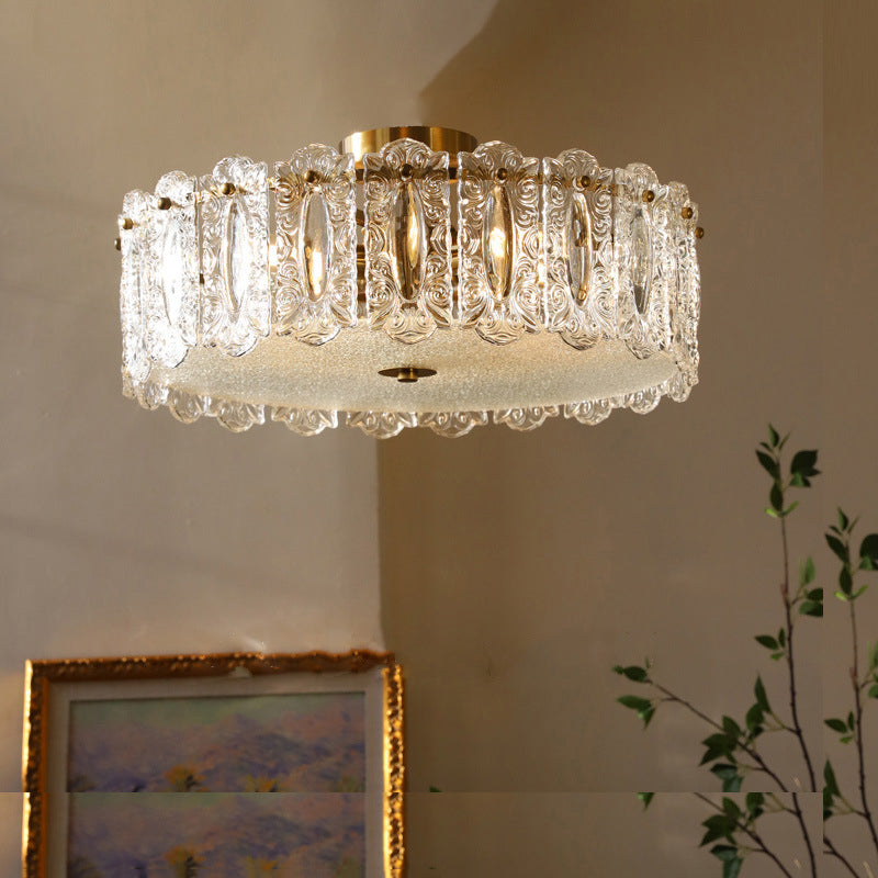 Contemporary Ceiling Lamp Simplicity Glass Flush Mount Light Fixture