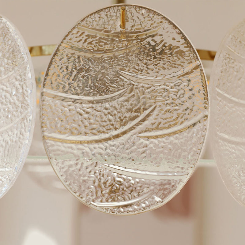 Contemporary Ceiling Lamp Round-shaped Glass Flush Mount Light Fixture