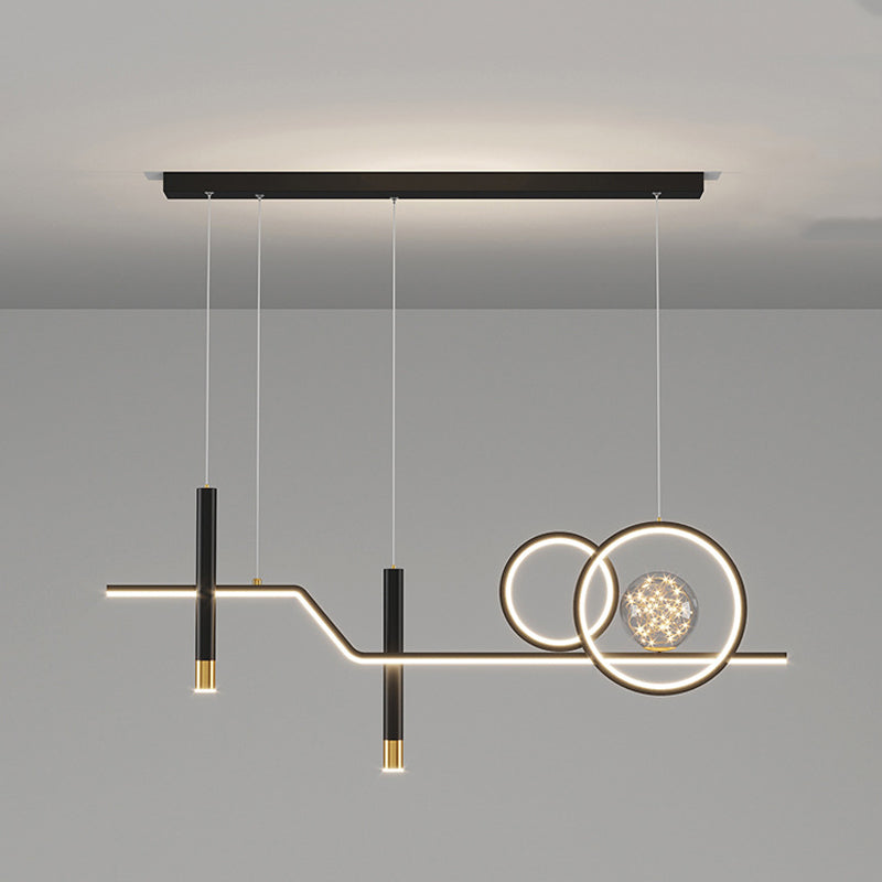 6-Lights Modern Style Island Pendants Metal Pendant Lights for Dining Room