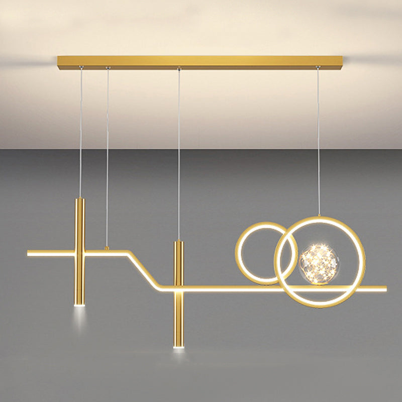 6-Lights Modern Style Island Pendants Metal Pendant Lights for Dining Room