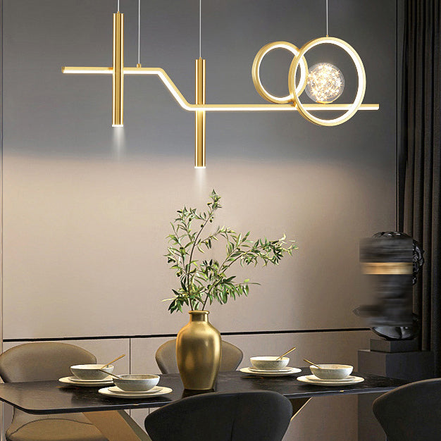 6-Lights Modern Style Island Pendants Metal Pendant Lights for Dining Room