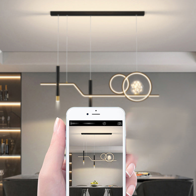 6-Lights Modern Style Island Pendants Metal Pendant Lights for Dining Room