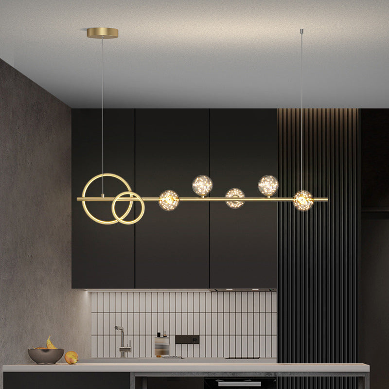 Modern 6/7-Light Golden Kitchen Island Lighting LED Unique Island Pendant Lighting