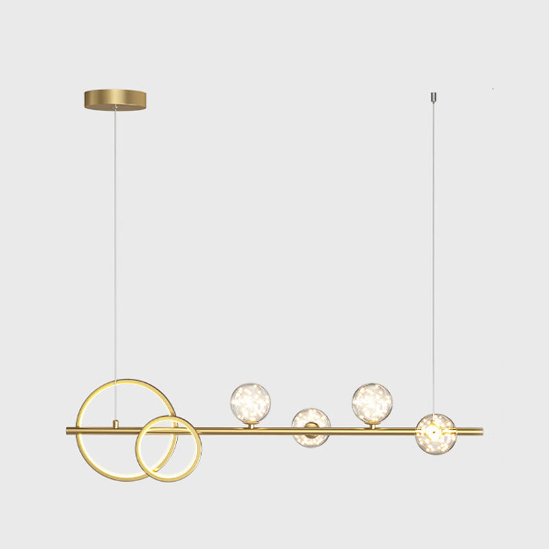 Modern 6/7-Light Golden Kitchen Island Lighting LED Unique Island Pendant Lighting