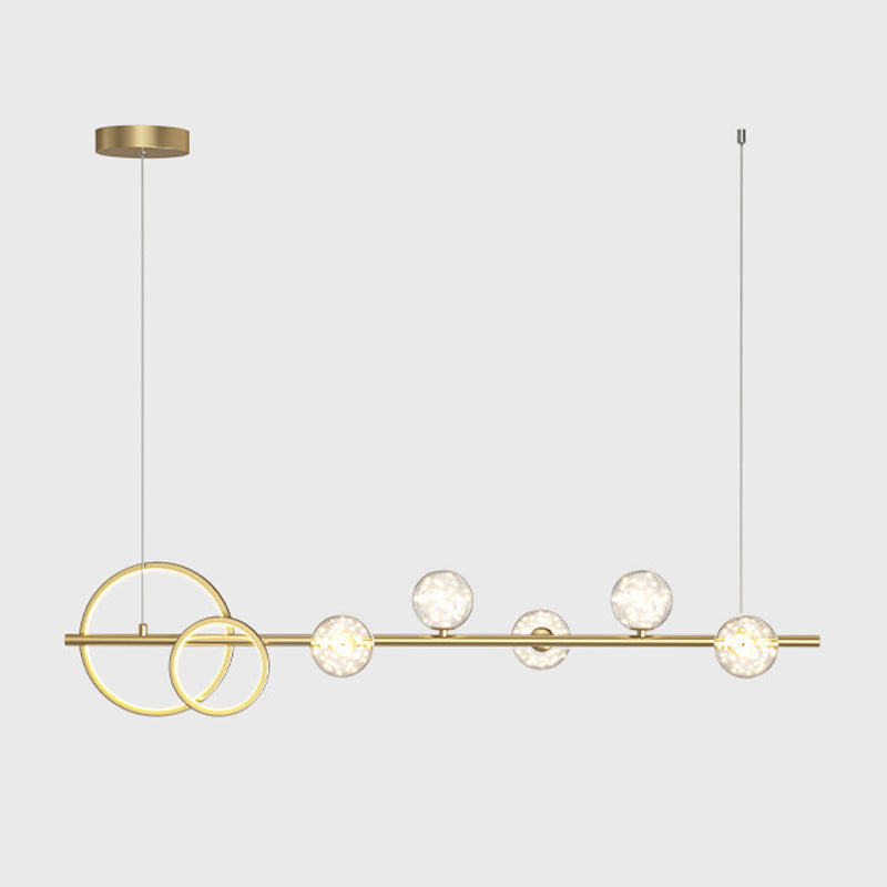 Modern 6/7-Light Golden Kitchen Island Lighting LED Unique Island Pendant Lighting