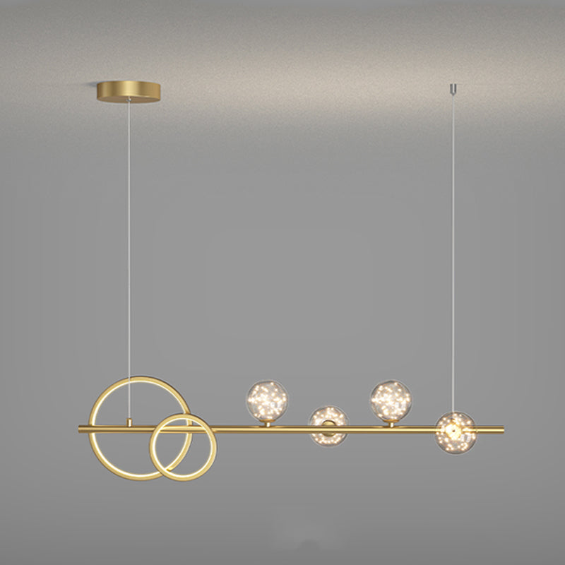 Modern 6/7-Light Golden Kitchen Island Lighting LED Unique Island Pendant Lighting