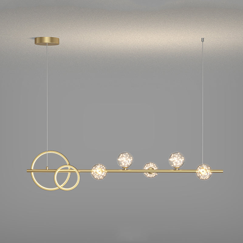 Modern 6/7-Light Golden Kitchen Island Lighting LED Unique Island Pendant Lighting