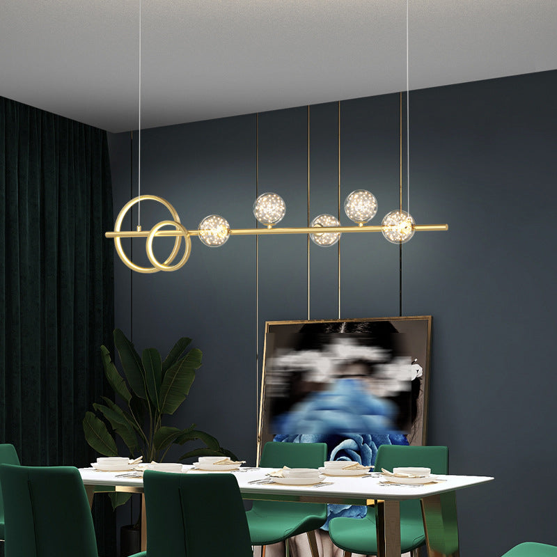 Modern 6/7-Light Golden Kitchen Island Lighting LED Unique Island Pendant Lighting